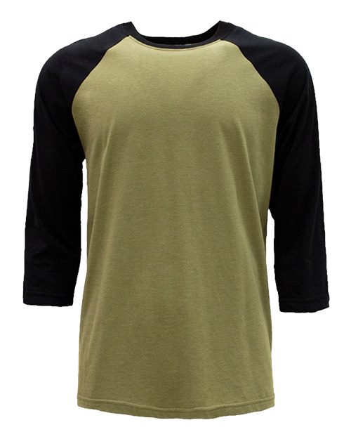 Unisex CVC Three-Quarter Sleeve Raglan Tee