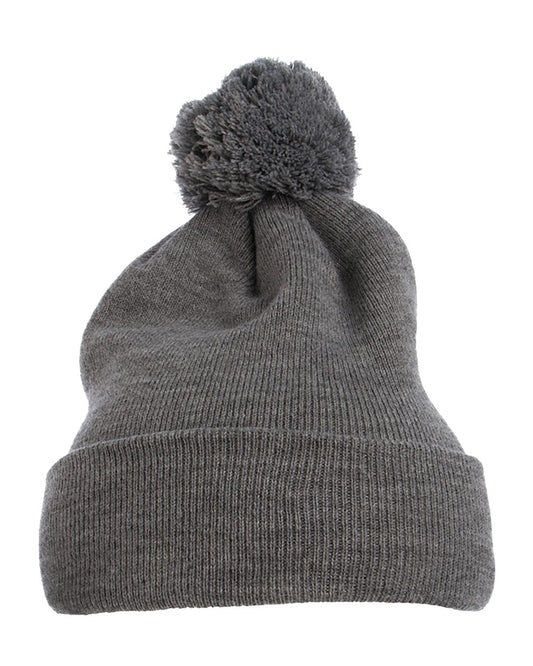 Pom-Pom Cuffed Knit Beanie