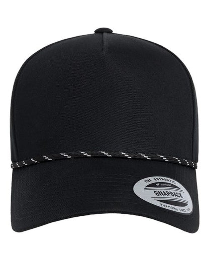 Retro Cotton Blend Five-Panel Rope Cap
