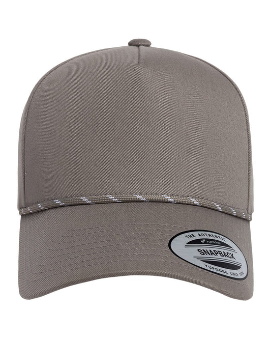 Retro Cotton Blend Five-Panel Rope Cap