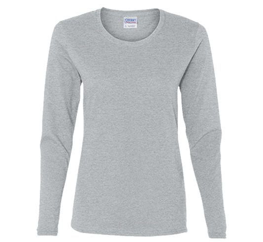 Customizable Gildan Ladies Cotton Long Sleeve T-Shirt